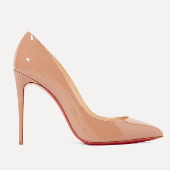 Christian Louboutin Shoes - New Size 39 Christian Louboutin Pigalle Follies 100 Patent Nude Leather Pumps